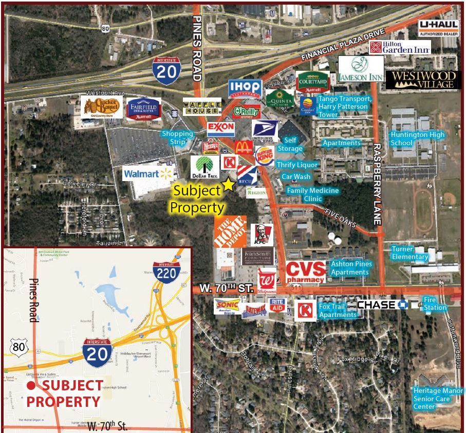 .95 Acres Of Land Available For Sale: Pines Road and Interstate 20, Shreveport, LA 71129